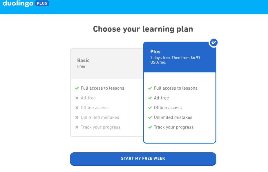 Duolingo Pricing by Techkzar